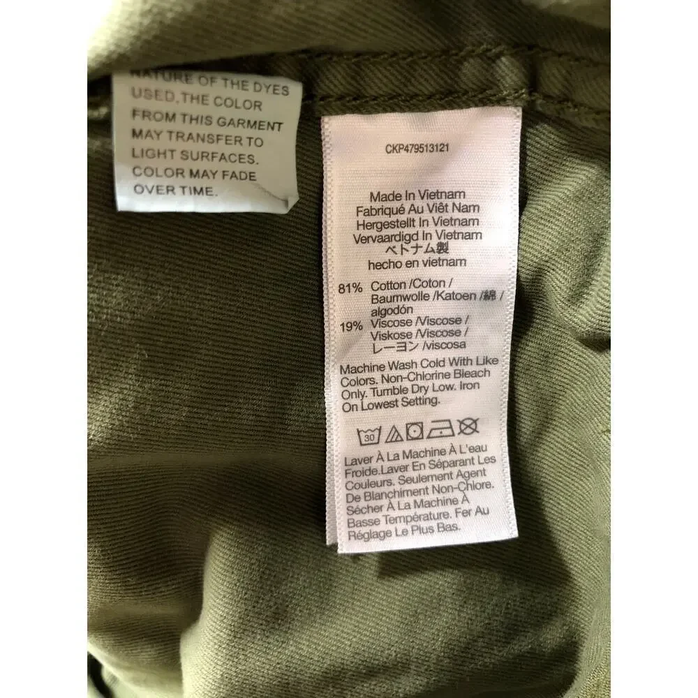 Madewell Griff Pants Superwide Leg Cargo Garment Dye Desert Olive Green NWT 27
